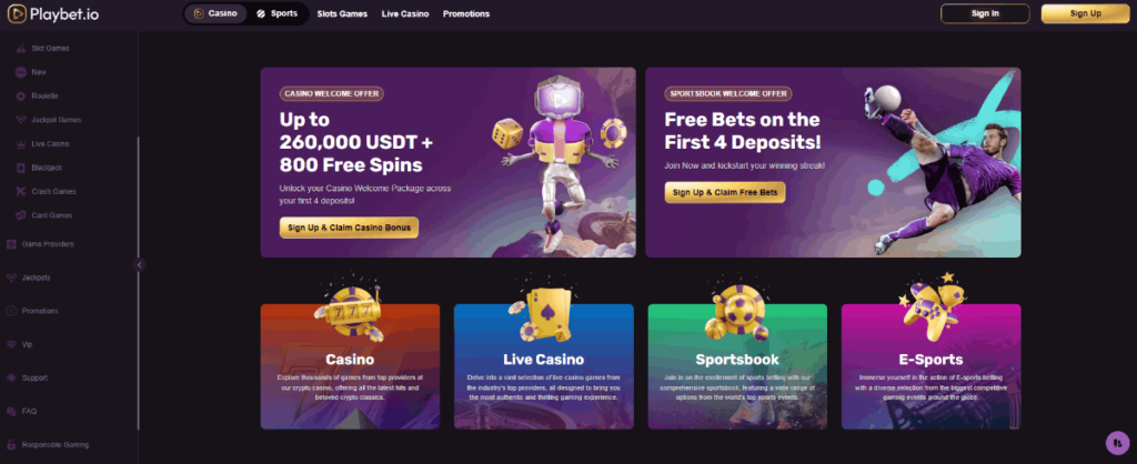 Playbet.io instant withdrawal crypto casino